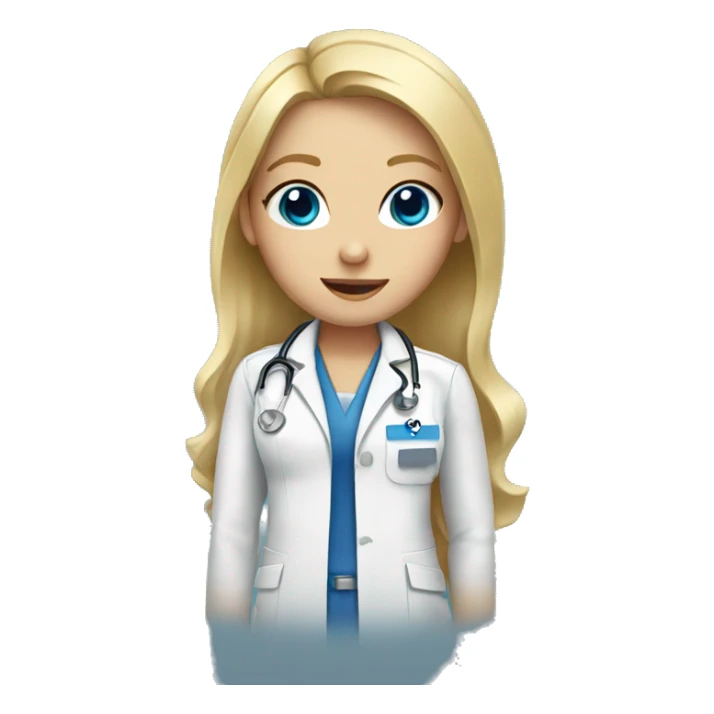 Vet girl with blonde hair blue eyes  sticker
