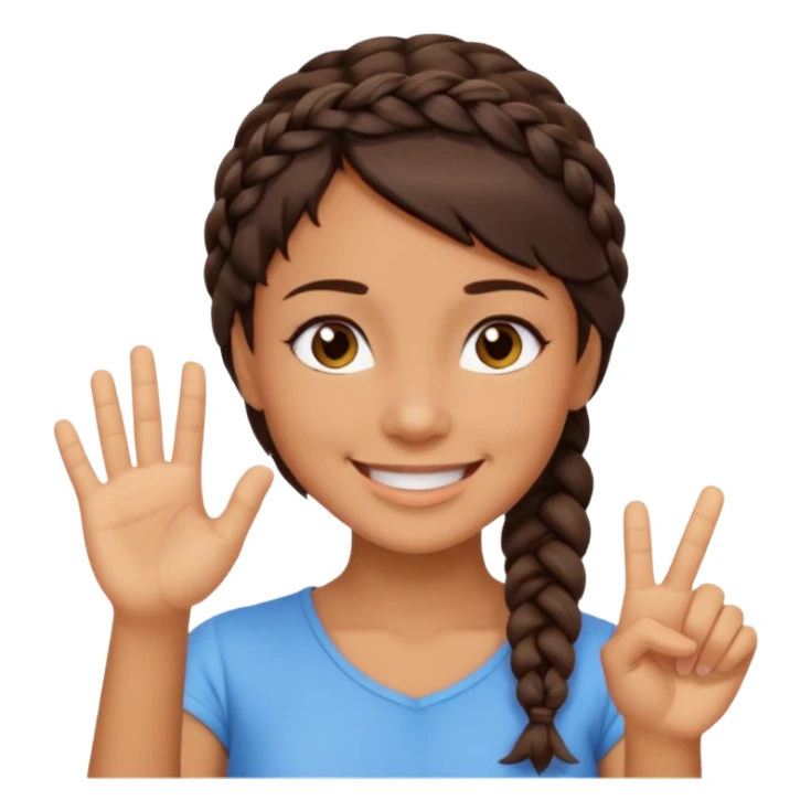 Mujer morena pelo corto con trenza diciendo ok sticker