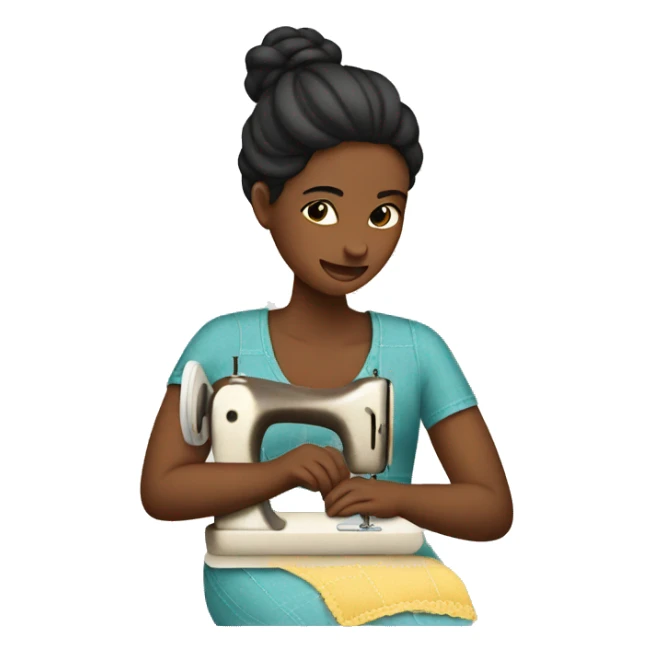 woman sewing sticker