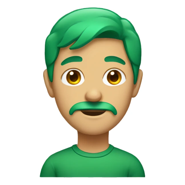 man with only a mouth on his face with green hair sticker