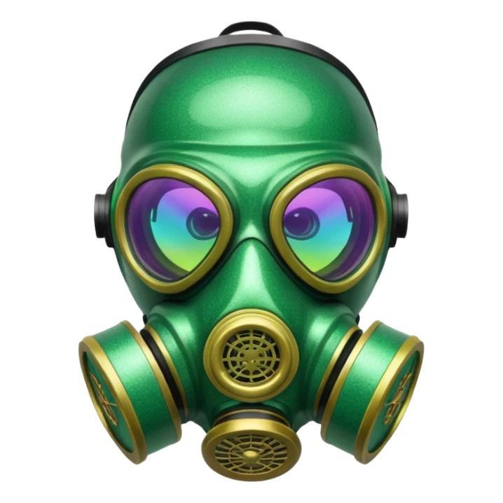 glitter green viper valorant gas mask sticker