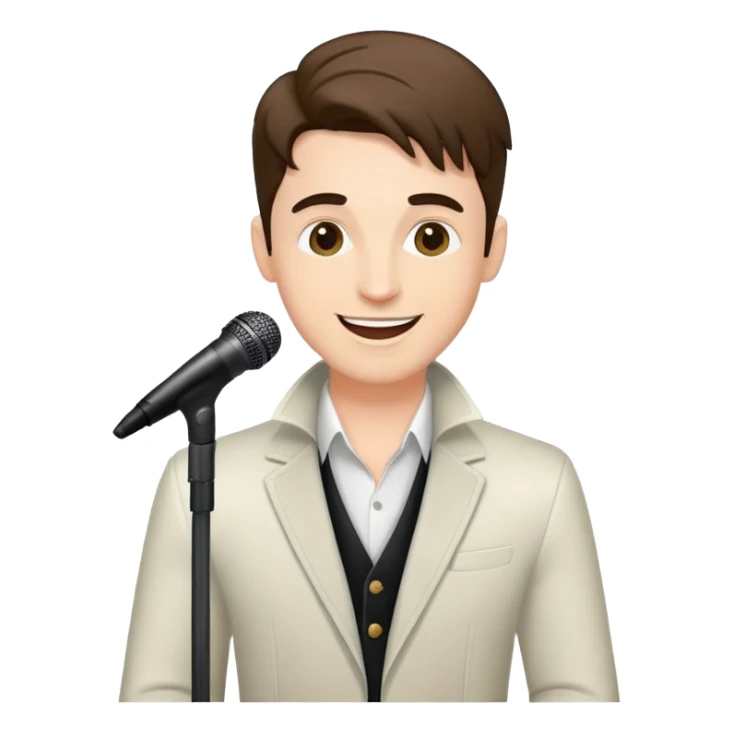 Happy Male Music Singer dressed with style sticker