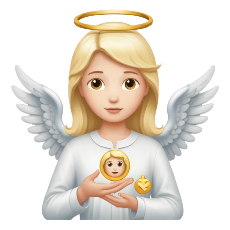 create an angel with a "share" button in its hand sticker