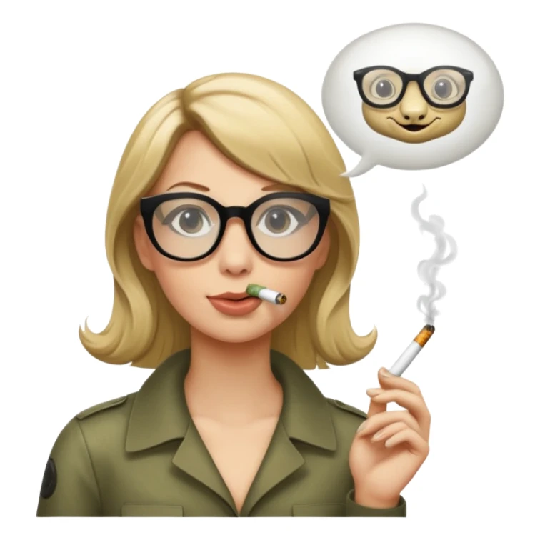 can you create a sneaky bitch SNAKE with big glasses smoking a cigarrette? the SNAKE needs to have dirty blonde hair
can you add a text baloon saying "YADA YADA" sticker