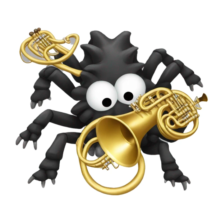 45 tarantulas playing the french horn sticker