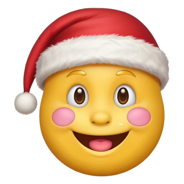 Smiling emoji with santa hat on sticker