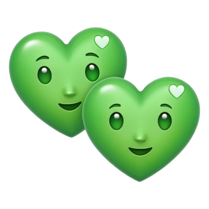 two green hearts together classic emoji style sticker