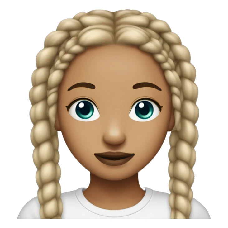 light skin girl with knotless braids and a nose piercing  sticker