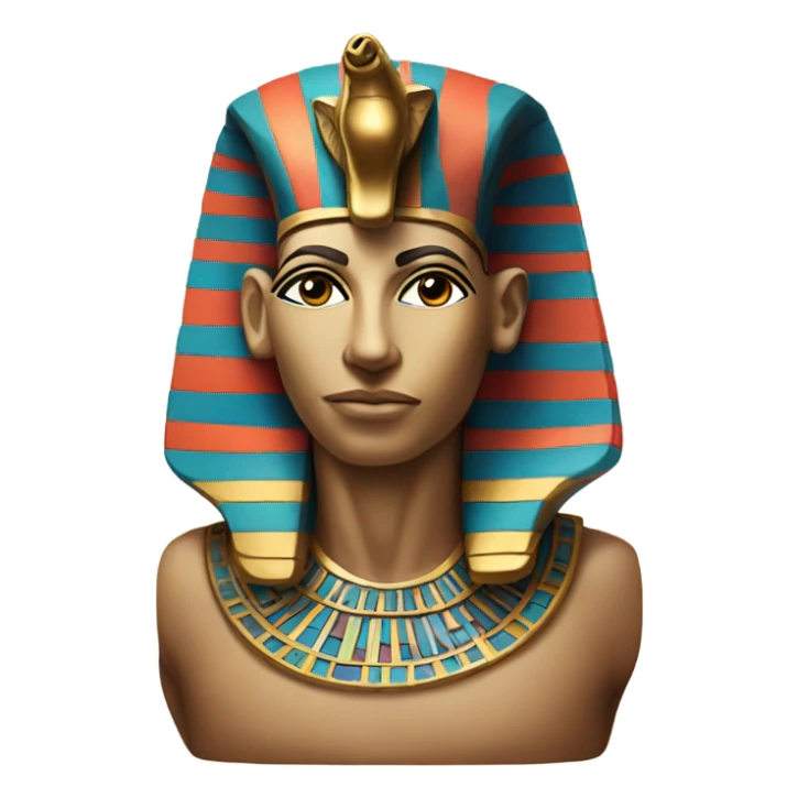 colourful statue of egypt god with cobra
face sticker