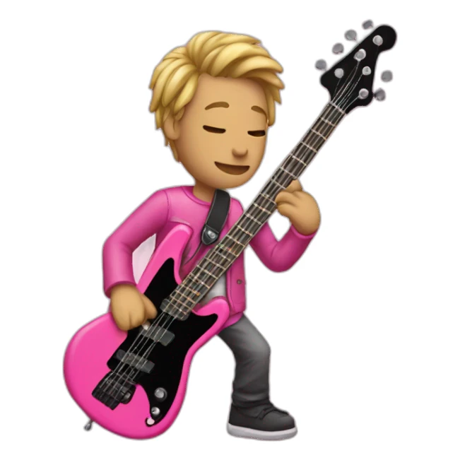 Bassguitar-player-pink sticker