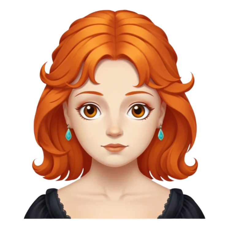 penelope featherington bridgerton and orange haired and weighted face sticker