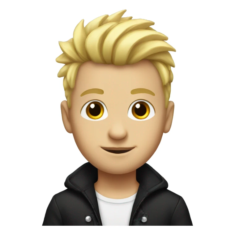 boy,Blonde Mohawk Hair, elegant and colorful dressed in black sticker