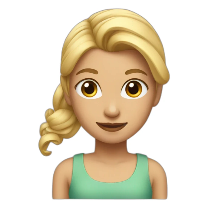 girl with blonde slickback hair with a ponytail sticker