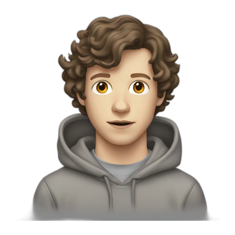 Jesse Eisenberg grey hoodie brown hair sticker