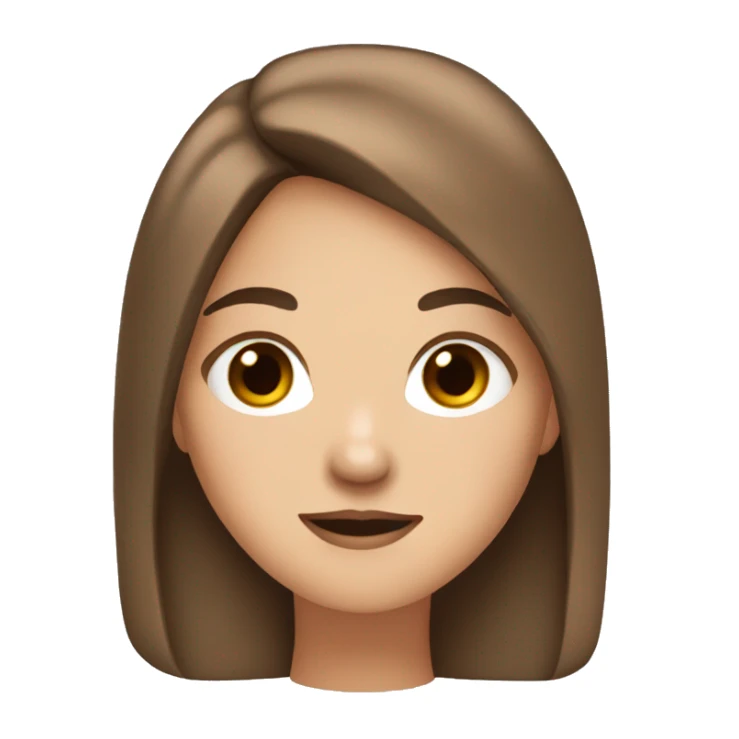 white girl brown straight hair blowing a kiss sticker