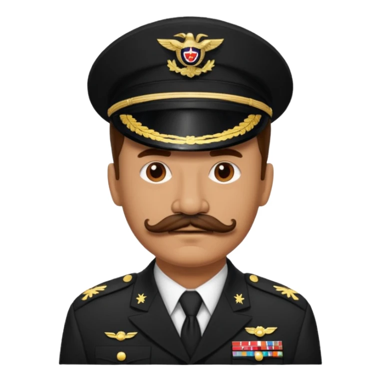 Military general with a tony chaplain mustache sticker