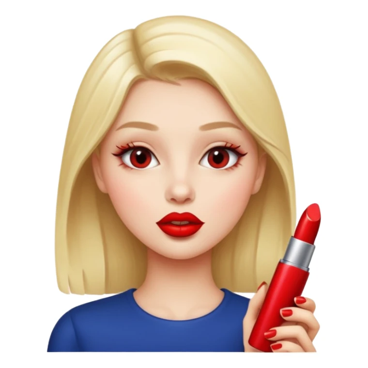 girl putting lipstick sticker