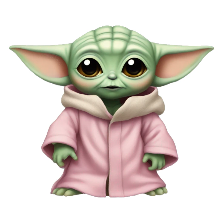 baby yoda with pink skin sticker