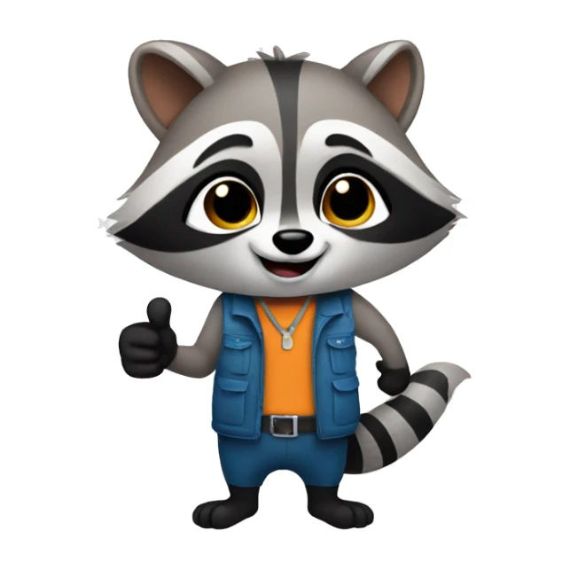 A raccoon giving thumbs up sticker