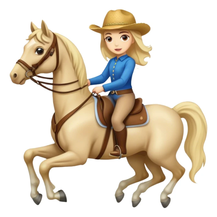 Girl riding horse sticker