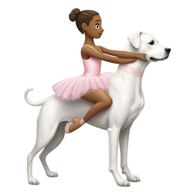 a ballerina riding a dog sticker
