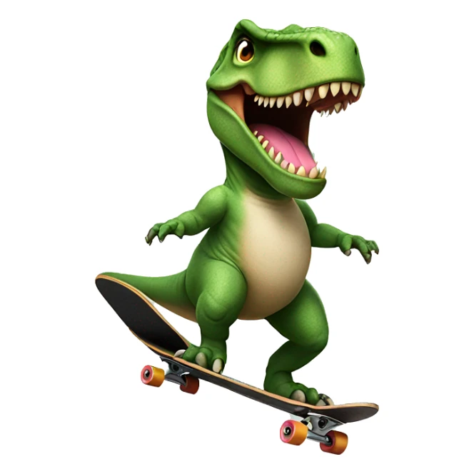 T-rex wearing a tutu on a skateboard  sticker