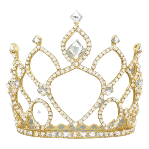 dainty diamond jewel crystal tiara gold sticker