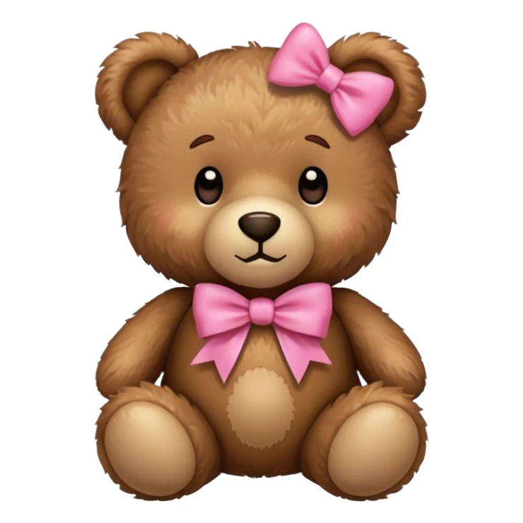 Une peluche ours avec un nœud rose sticker