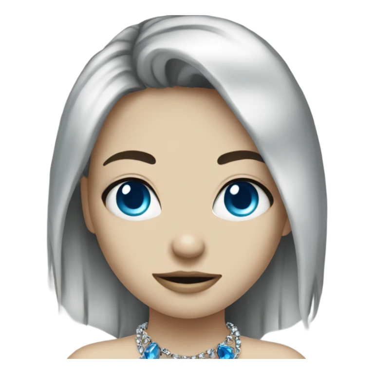 blue-eyed emo girl with jewelry sticker