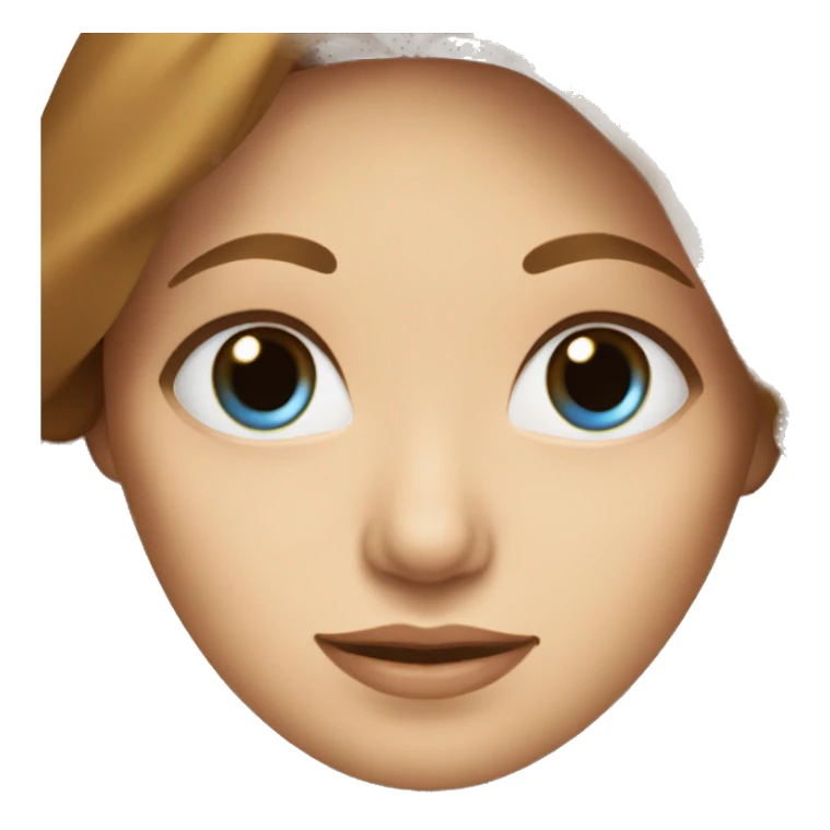 brown-haired woman with long hair, blue eyes  sticker