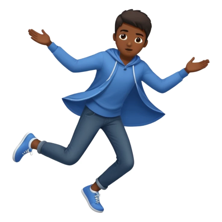 dark-ish skinned teenager with wind circling his feet sticker