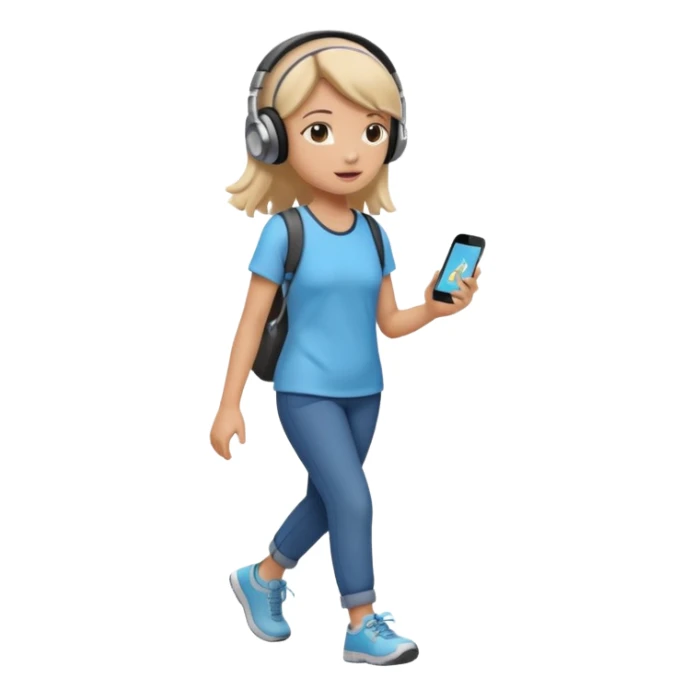 girl walking with musiz sticker