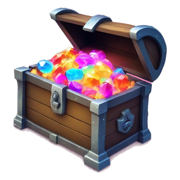 sparkling treasure chest filled with neon gems. sticker