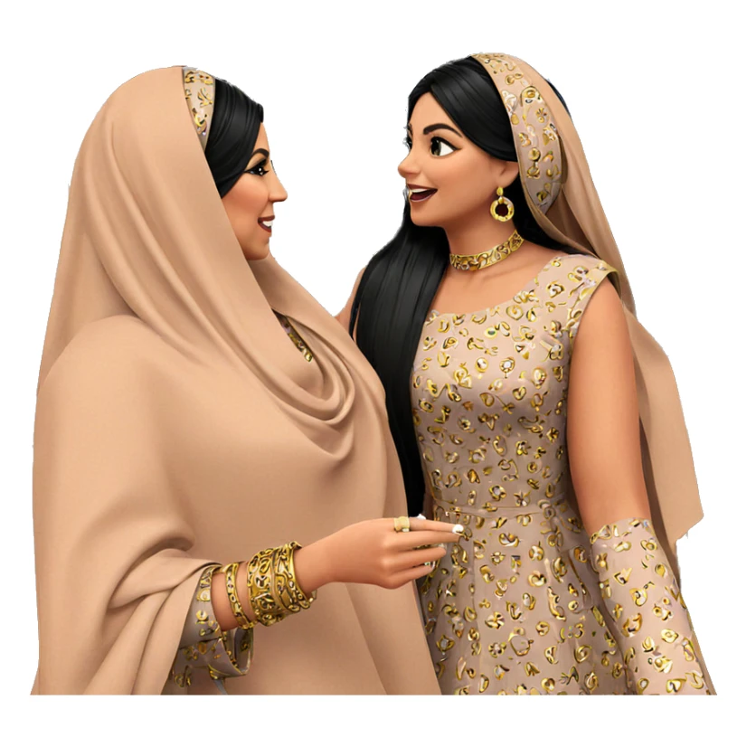 girls in stylish dresses indoors sticker