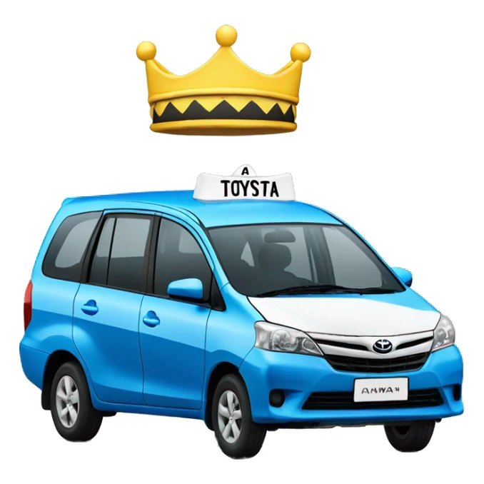 blue toyota avanza emoji, with taxi crown sticker