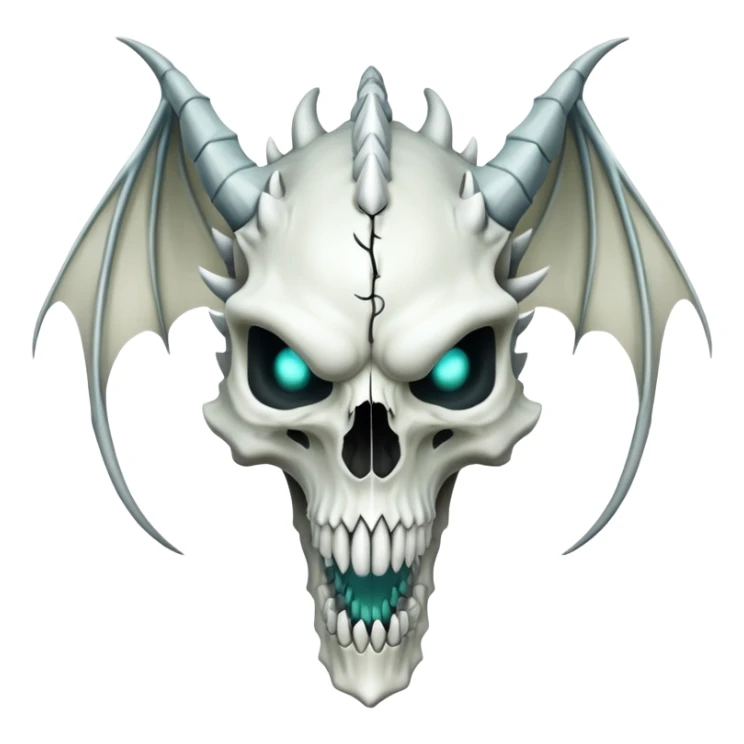 Dragon with a white dragon-cadaver-skull-face (full body) sticker