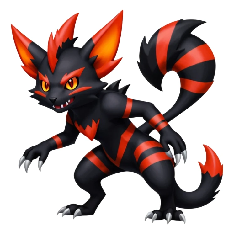 Shiny Dark Exotic Weavile-Darkrai-Torracat-Zangoose-Hybrid-Creature sticker