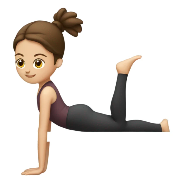 A girl with brown hair doing pilates sticker