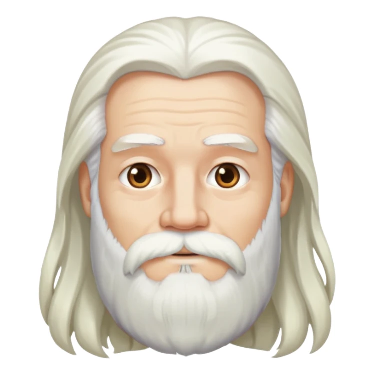 Start with white beard. Change hair to long white and parted in the middle  sticker