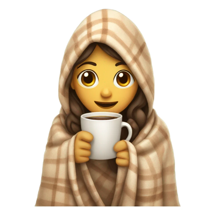 A girl who drinks coffee in a cozy blanket sticker