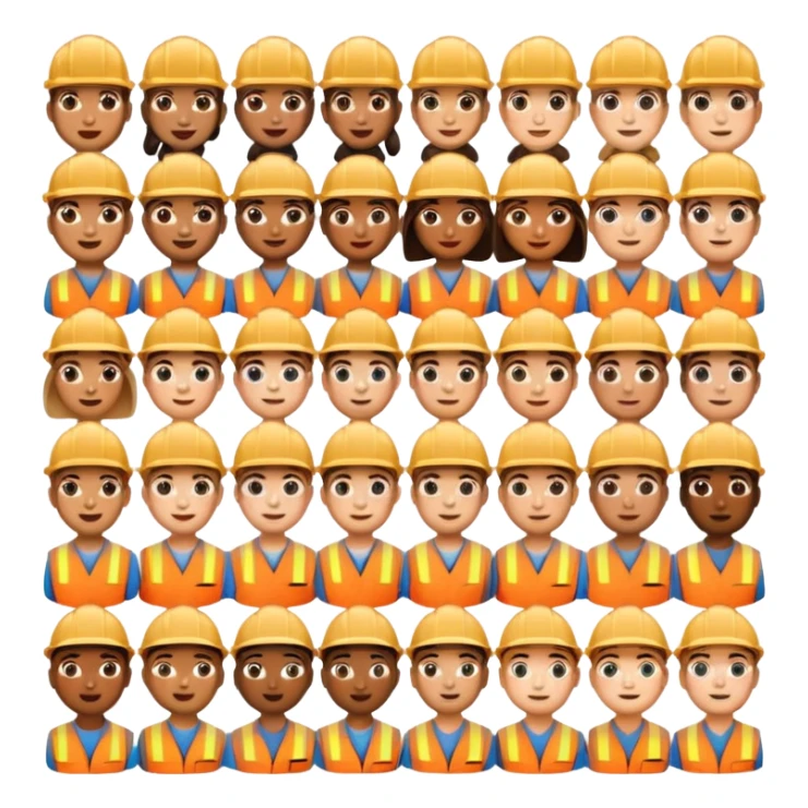 worker 30 faces of emojis sticker