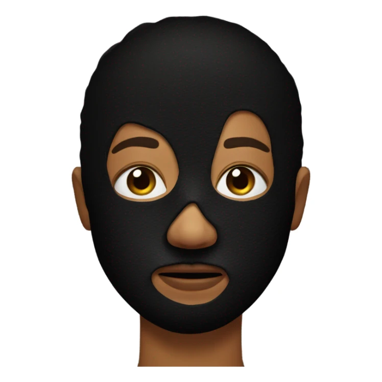 Person with half of face on black mask whit skin  sticker