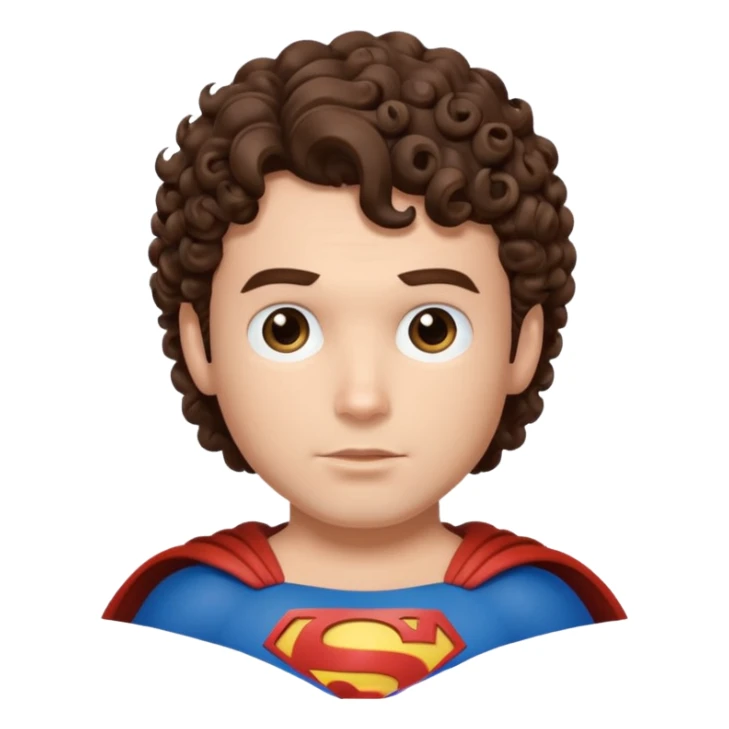 Superman with curly brown hair  sticker