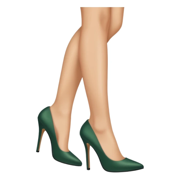 light skin female legs close up in dark green pumps sticker