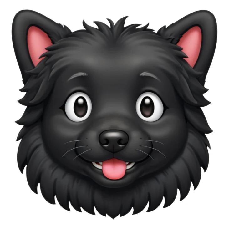Full black dog full body emoji sticker