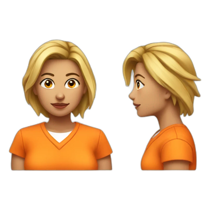 female prisoner in orange jumpsuit mugshot sticker