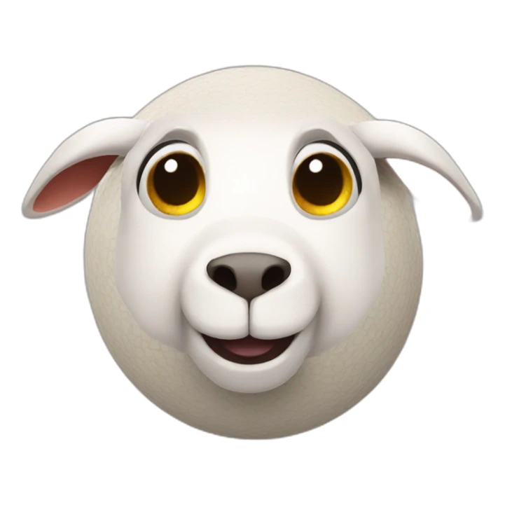 3d sphere with a cartoon Goat skin texture with big childish eyes sticker