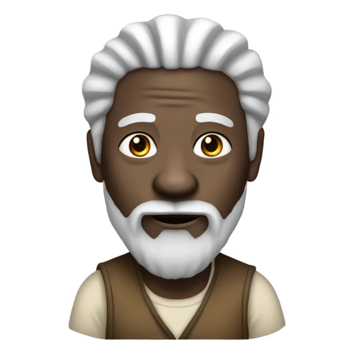 an African old man with white beard and black dreadlocks sticker