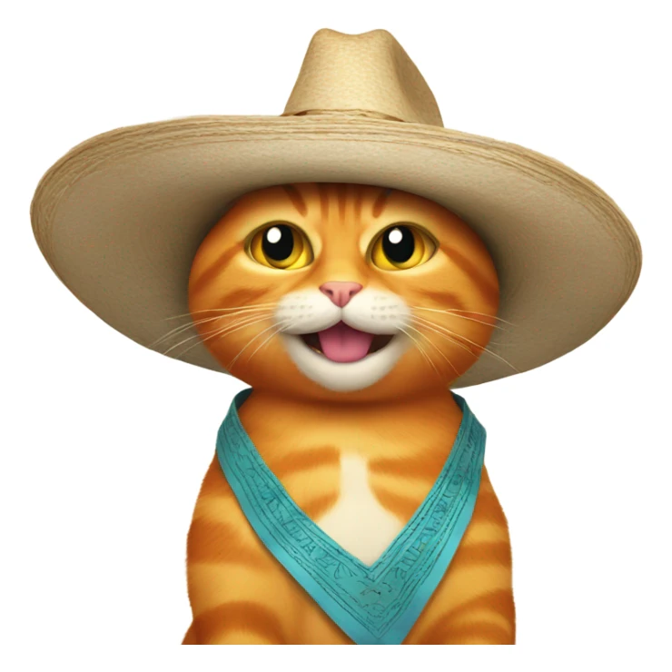 Orange cat with a sombrero reading a newspaper and winking sticker