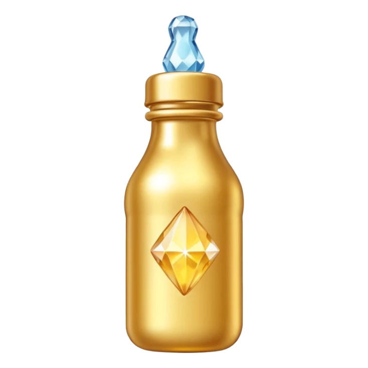 Biberón dorado con diamantes 🍼con ese biberón  de bebe  solo el biberón sticker